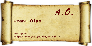 Arany Olga névjegykártya