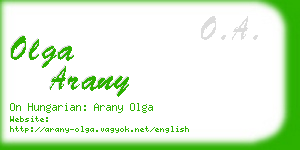 olga arany business card